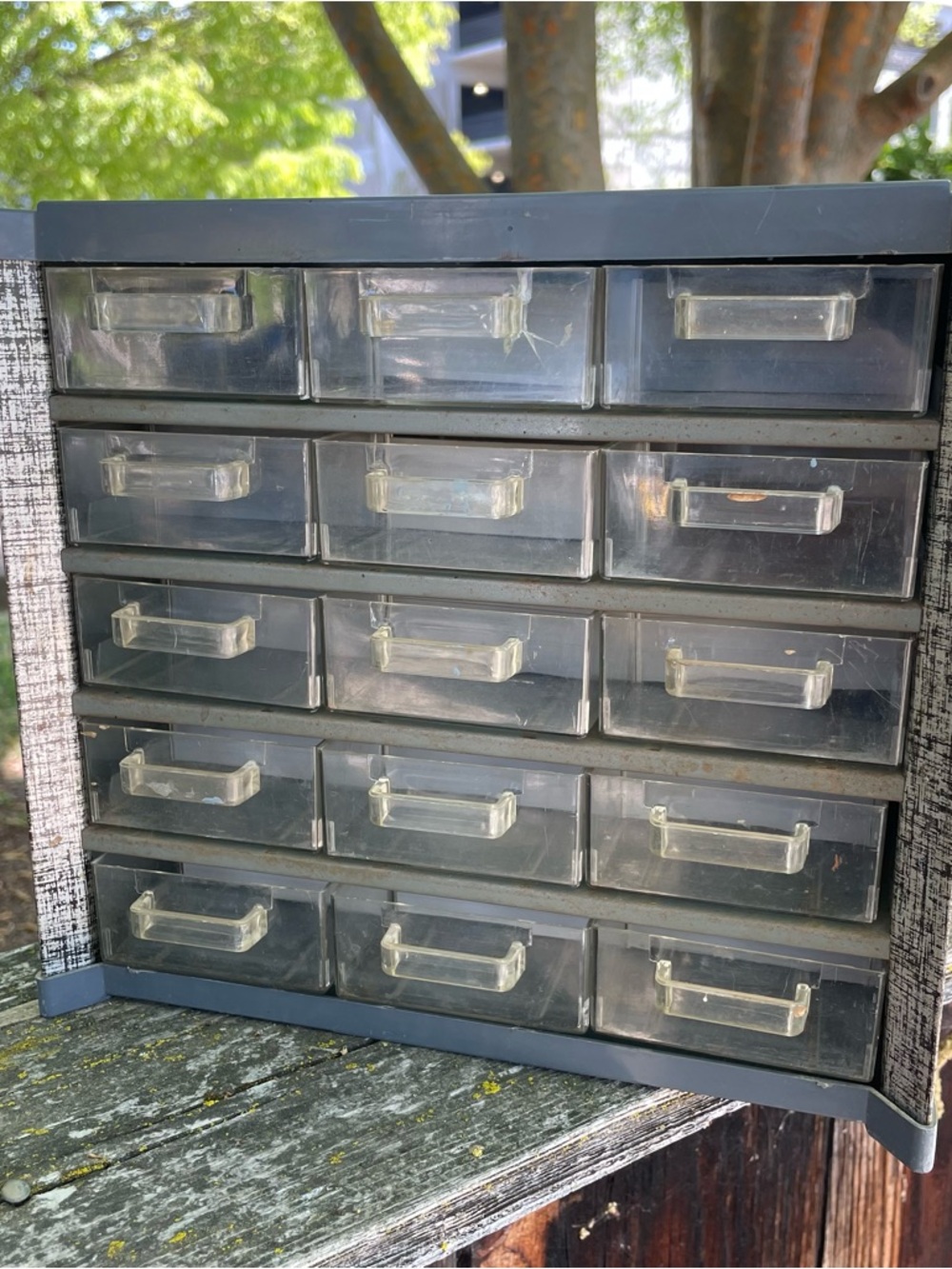Vintage 15 Drawer Small Parts Storage Organizer Cabinet Bin 60's Era